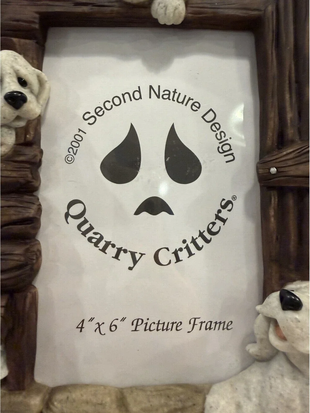 Vtg 2001 Quarry Critters 3D Picture Frame Dogs & Cat 4x6 Photo Excellent
